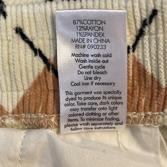 PACSUN size Slim MEDIUM Argyle Pattern Corduroy PANTS Elastic Waist TAN GRAY - Picture 12 of 16